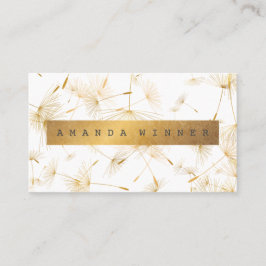 Minimalistischer grungy Gold Dandelion Confetti Vi Visitenkarte