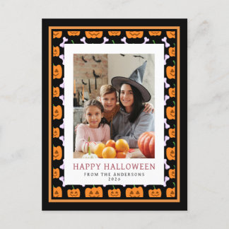 Minimalistischer Gruseliger Frohes Halloween 1 Fot Feiertagspostkarte