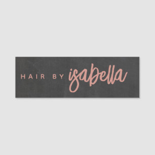 Minimalistischer Haarstylist Dusty Pink Schriftnam Namensschild