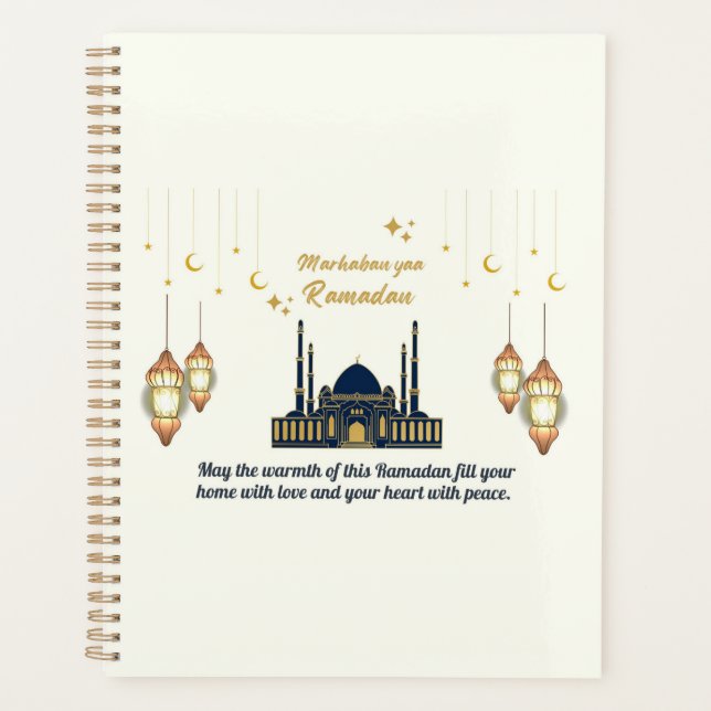 Minimalistischer Halbmond Ramadan-Segen Planer (Vorderseite)