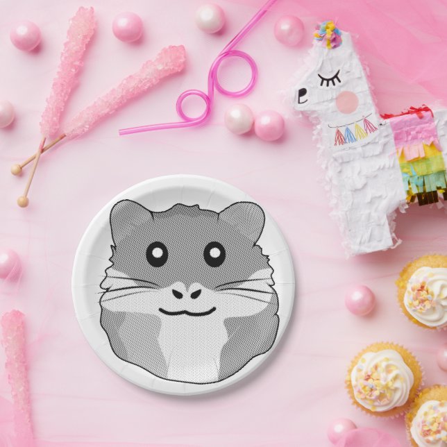 Minimalistischer Hamster Pappteller (Party)