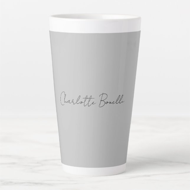 Minimalistischer handgeschriebener Skriptname Grau Milchtasse (Vorderseite)