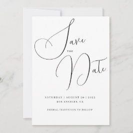 Minimalistischer Handskripttext und Foto Save the  Einladung