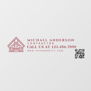 Minimalistischer Hausbau Konstruktion Auto LKW QR Fensteraufkleber