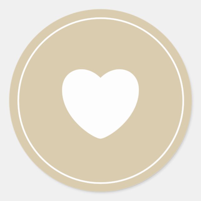 Minimalistischer Heftsticker | Champagne Runder Aufkleber (Vorderseite)