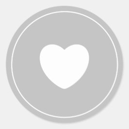 Minimalistischer Heftsticker | Dove Gray Runder Aufkleber