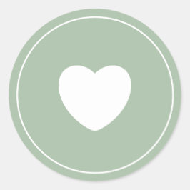 Minimalistischer Heftsticker | Gischtgrün Runder Aufkleber