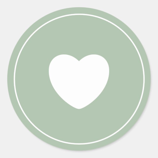 Minimalistischer Heftsticker | Gischtgrün Runder Aufkleber (Vorderseite)