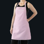 Minimalistischer hellrosa individuelle Name elegan Schürze<br><div class="desc">Anpassen Name Text minimalistisch elegant solide schlicht hellrosa und weiße Schürze. Anpassen,  personalisieren Sie es mit Namen,  Zitat,  Phrase,  Monogramm oder Text. Geeignet für Köche,  Koch,  Keramik,  Keramiken,  Handwerk,  Arbeit,  Küche,  Backen,  Grillen,  Grill,  sowie Geschäfte und Geschäfte etc.</div>
