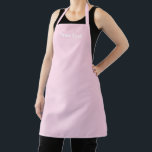 Minimalistischer hellrosa individuelle Name elegan Schürze<br><div class="desc">Anpassen Name Text minimalistisch elegant solide schlicht hellrosa und weiße Schürze. Anpassen,  personalisieren Sie es mit Namen,  Zitat,  Phrase,  Monogramm oder Text. Geeignet für Köche,  Koch,  Keramik,  Keramiken,  Handwerk,  Arbeit,  Küche,  Backen,  Grillen,  Grill,  sowie Geschäfte und Geschäfte etc.</div>
