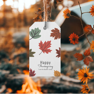 Minimalistischer Herbst Thanksgiving Blätter falle Geschenkanhänger