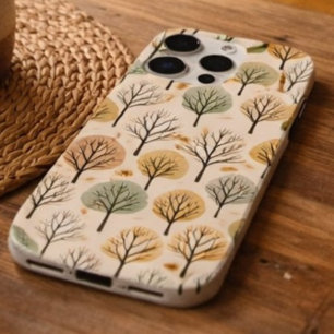Minimalistischer Herbstbaum Muster Pastellfarbener Case-Mate iPhone Hülle