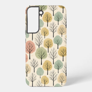 Minimalistischer Herbstbaum Muster Pastellwald Samsung Galaxy Hülle