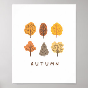 Minimalistischer Herbstbaum Poster