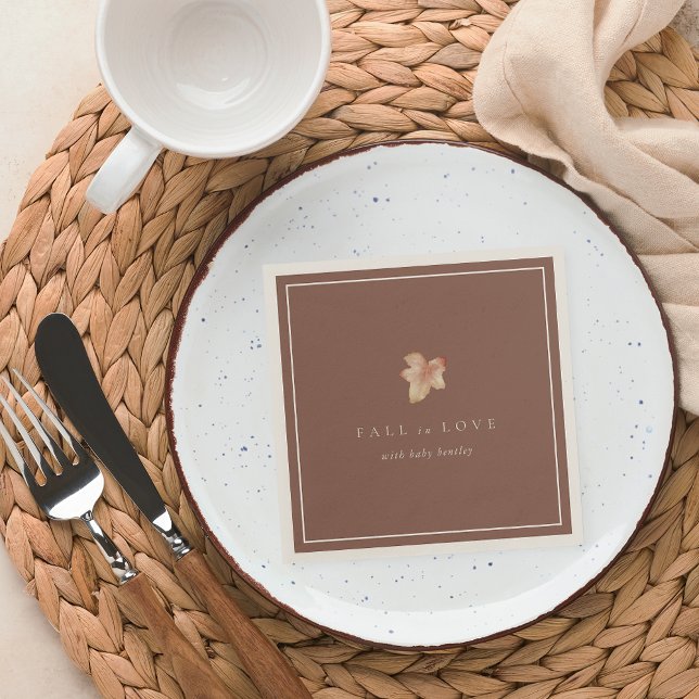 Minimalistischer Herbstleaf "Fall in Liebe" Kinder Serviette (Von Creator hochgeladen)