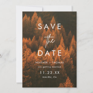 Minimalistischer Herbstwald - Save-the-Date