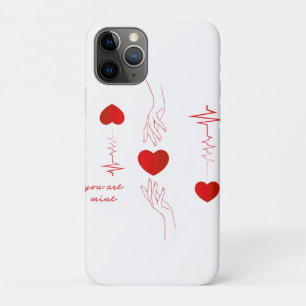 Minimalistischer Herzschlag und Hände Liebestasse Case-Mate iPhone Hülle