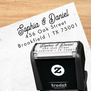 Minimalistischer Hochzeits-Adresse-Stempel Permastempel