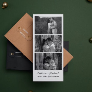 Minimalistischer Hochzeits-Fotobooth-Streifenrahme Save The Date