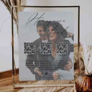 Minimalistischer Hochzeitsgeschenk-Fonds mit Foto  Poster