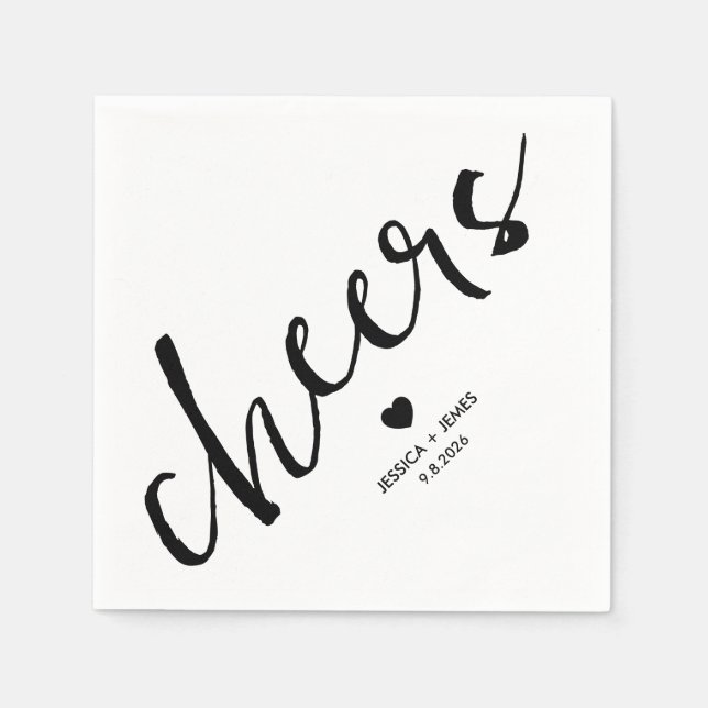 Minimalistischer Hochzeitsjammer Serviette (Vorderseite)