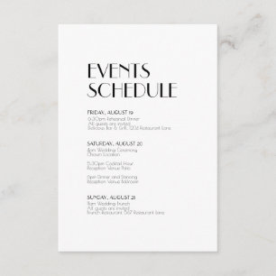 Minimalistischer Hochzeitsplan für moderne Kunst Begleitkarte