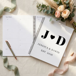 Minimalistischer Hochzeitsplaner für das Brautpaar Planer