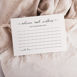 Minimalistischer Hochzeitsratgeber und Wunschkarte Begleitkarte