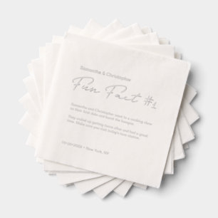 Minimalistischer Hochzeitsspass - Custom Silver Servietten Mit Folie