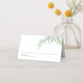 Minimalistischer Hochzeitstisch für Grünpflanzen Platzkarte