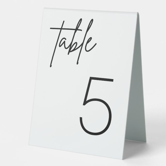 Minimalistischer Hochzeitstisch Ta Tischaufsteller (Vorderseite)