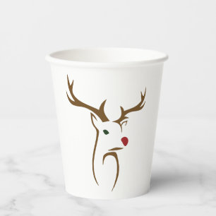 Minimalistischer Holiday Dez Line Art Pappbecher
