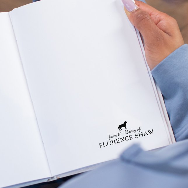 Minimalistischer Hund aus der Bibliothek, Buch Gummistempel (Von Creator hochgeladen)