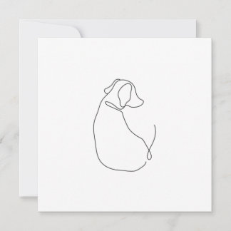 Minimalistischer Hund, der eine Karte Zeichne