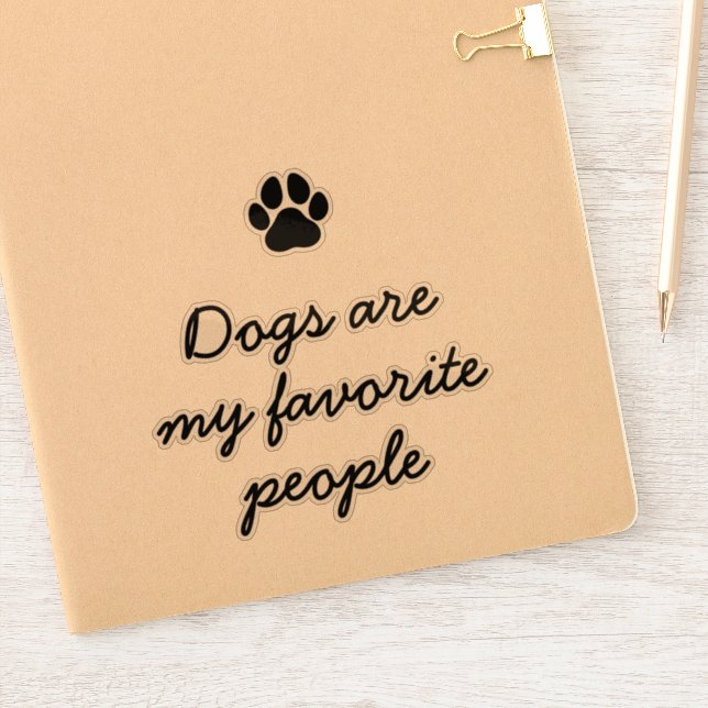 Minimalistischer Hund Lover Funny Zitat Aufkleber (Notizbuch)