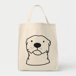 Minimalistischer Hunde-Illustration-T - Shirt - Ni Tragetasche