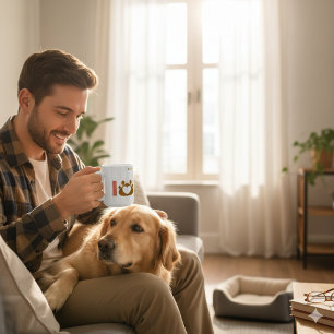 Minimalistischer Hunde-Vater-Becher   Pfotenabdruc Kaffeetasse