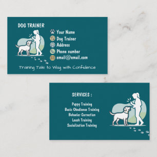 Minimalistischer Hundetrainer Anpassbar Visitenkarte