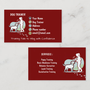 Minimalistischer Hundetrainer Anpassbar Visitenkarte