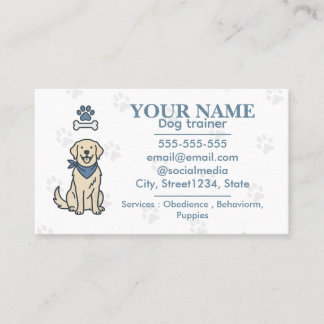 Minimalistischer Hundetrainer & Canine-Verhaltensf Visitenkarte