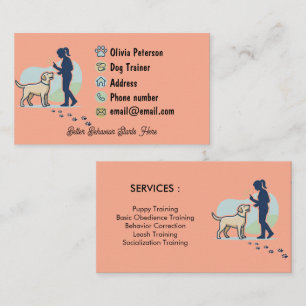 Minimalistischer Hundetrainer Geschäftskarte Visitenkarte