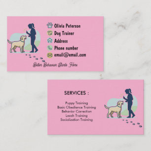 Minimalistischer Hundetrainer Geschäftskarte Visitenkarte