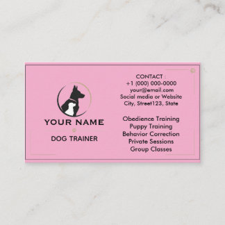 Minimalistischer Hundetrainer Individuelle Visiten Visitenkarte