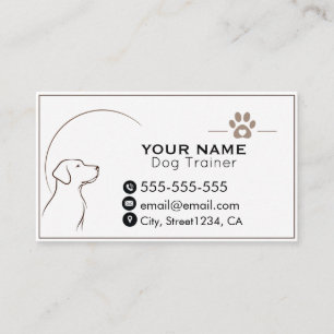 Minimalistischer Hundetrainer Individuelle Visiten Visitenkarte