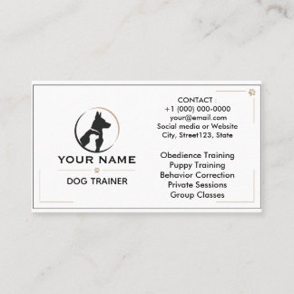 Minimalistischer Hundetrainer Individuelle Visiten Visitenkarte