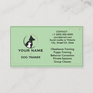 Minimalistischer Hundetrainer Individuelle Visiten Visitenkarte
