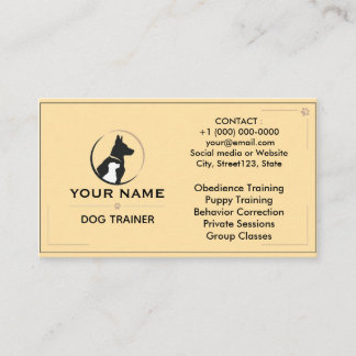 Minimalistischer Hundetrainer Individuelle Visiten Visitenkarte