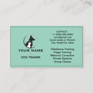Minimalistischer Hundetrainer Individuelle Visiten Visitenkarte