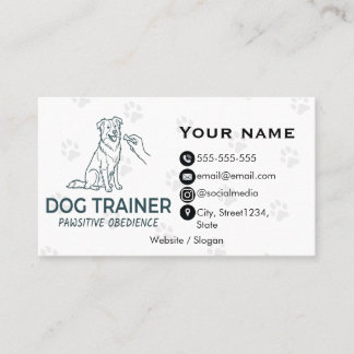 Minimalistischer Hundetrainer Individuelle Visiten Visitenkarte