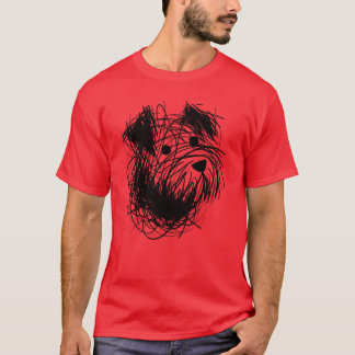 Minimalistischer Hundskizze Doodle Dog Portrait Fr T-Shirt